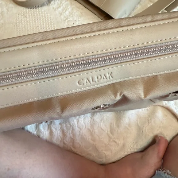 Calpak tote with laptop and device storage, taupe - Picture 10 of 15